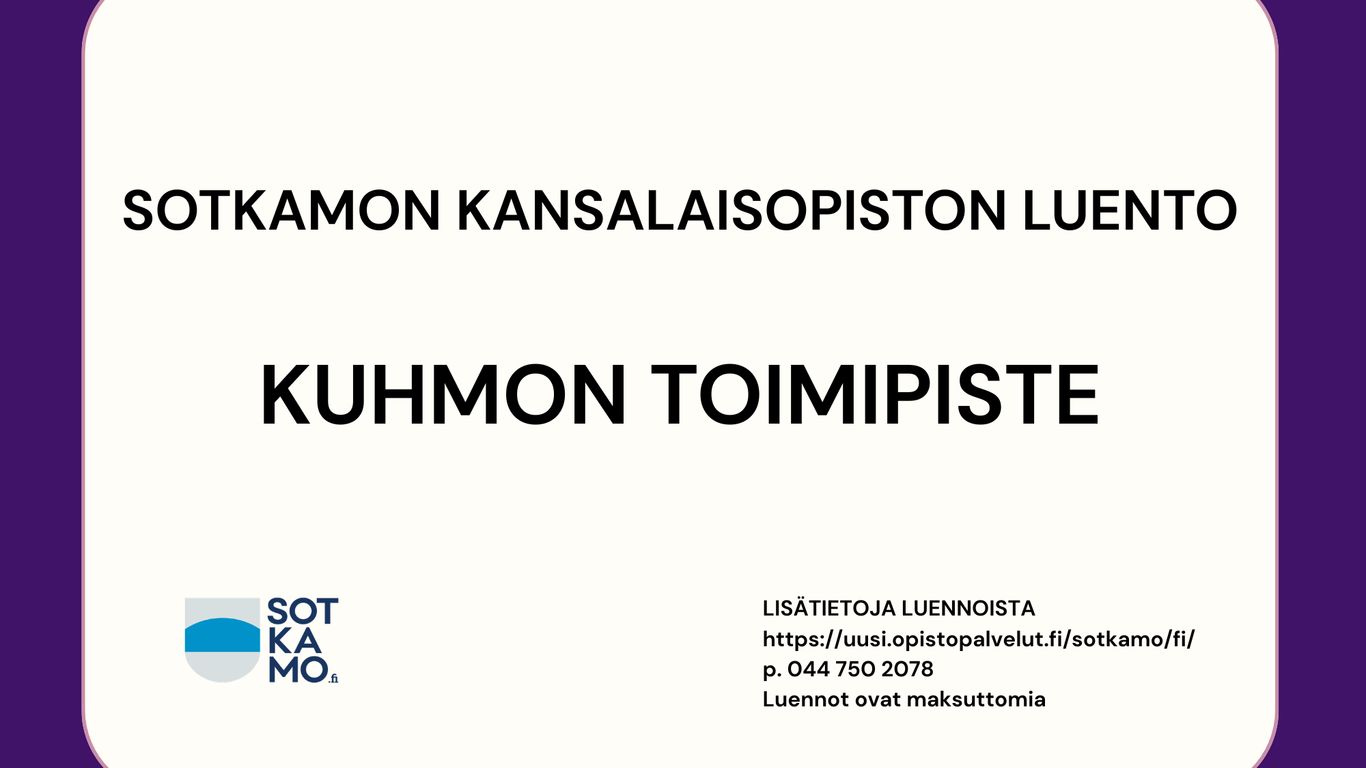 Sotkamon kansalaisopiston luento: Ravitsemusluento